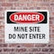 Signmission Mine Site Do Not Enter Danger Sign, Plastic, 14in W x 10in L, 2PK OS-2PACK-DS-P-1014-L-2152 - alternate 7
